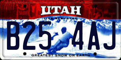 UT license plate B254AJ