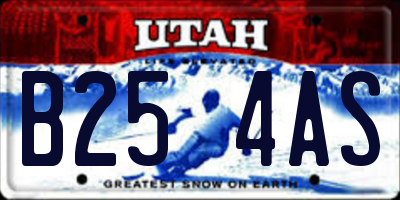 UT license plate B254AS