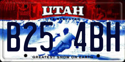 UT license plate B254BH