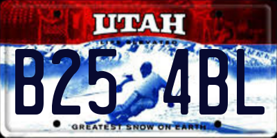 UT license plate B254BL