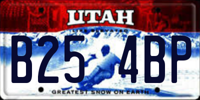 UT license plate B254BP