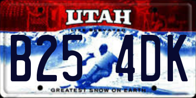 UT license plate B254DK