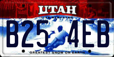 UT license plate B254EB