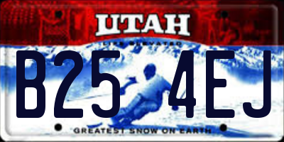 UT license plate B254EJ