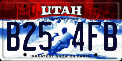 UT license plate B254FB