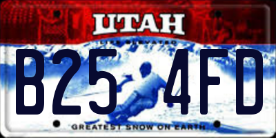 UT license plate B254FD