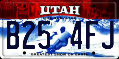 UT license plate B254FJ