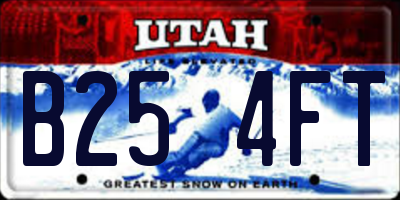 UT license plate B254FT