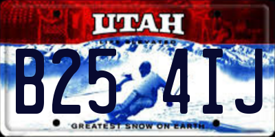 UT license plate B254IJ