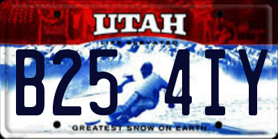 UT license plate B254IY