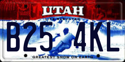 UT license plate B254KL