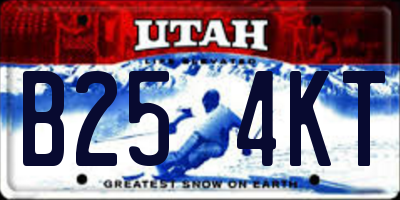 UT license plate B254KT
