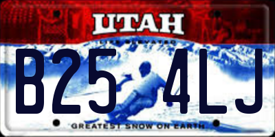 UT license plate B254LJ