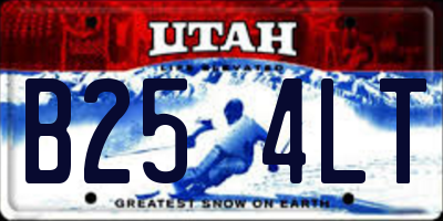 UT license plate B254LT