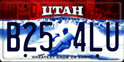 UT license plate B254LU