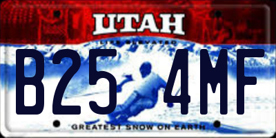 UT license plate B254MF
