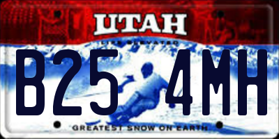 UT license plate B254MH