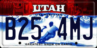 UT license plate B254MJ