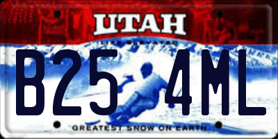 UT license plate B254ML