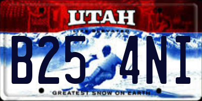 UT license plate B254NI