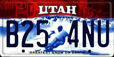 UT license plate B254NU