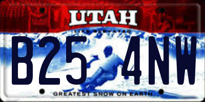 UT license plate B254NW