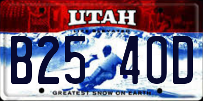 UT license plate B254OD