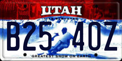UT license plate B254OZ