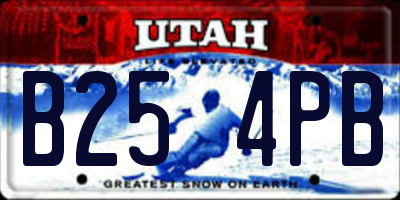 UT license plate B254PB