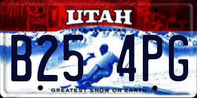 UT license plate B254PG