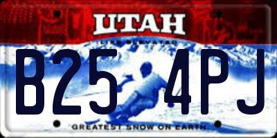 UT license plate B254PJ
