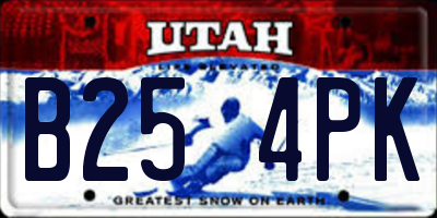 UT license plate B254PK