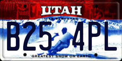 UT license plate B254PL