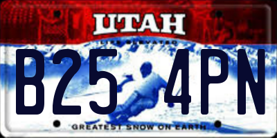 UT license plate B254PN
