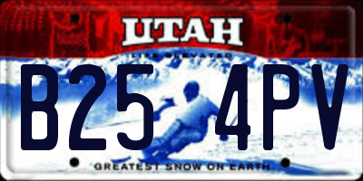 UT license plate B254PV