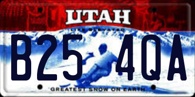 UT license plate B254QA