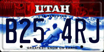UT license plate B254RJ