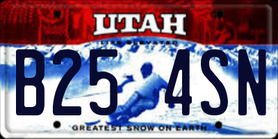UT license plate B254SN