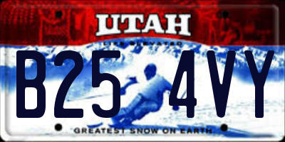 UT license plate B254VY