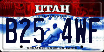 UT license plate B254WF