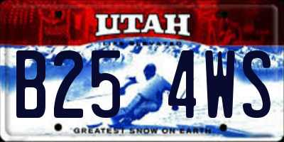 UT license plate B254WS