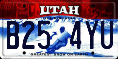 UT license plate B254YU
