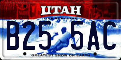 UT license plate B255AC