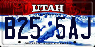 UT license plate B255AJ