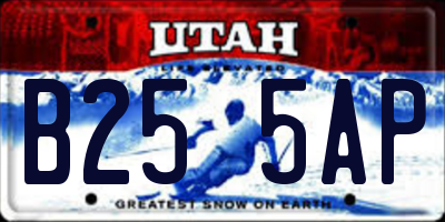 UT license plate B255AP