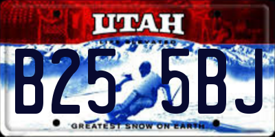 UT license plate B255BJ