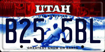UT license plate B255BL