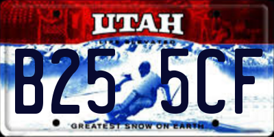 UT license plate B255CF