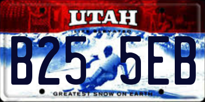UT license plate B255EB