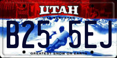 UT license plate B255EJ